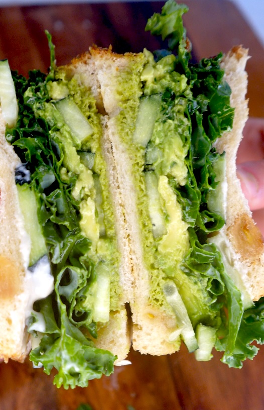 Saucy & Green Easy Vegan Kale Pesto Sandwich Recipe Plant Forward