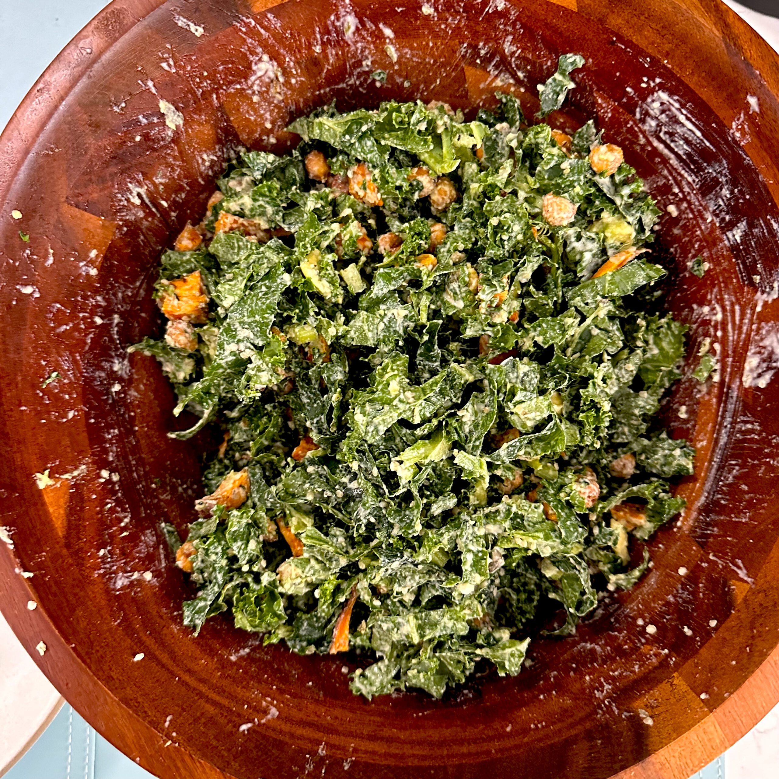 Kale Tahini Caesar Salad with Roasted Chickpeas Plant Forward Sabrina